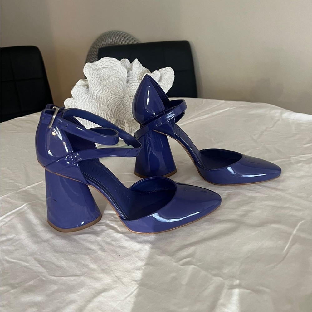 Gianni Bini Marlee Pumps Ankle Strap Cylinder Heel Purple/Blue